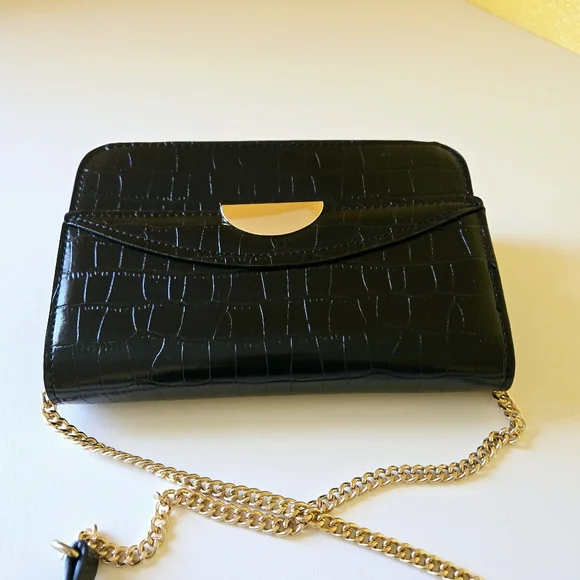 Mango MNG Crossbody Crocodile Animal Print Effect Chain Magnetic Closure Bag - Picture 7 of 14